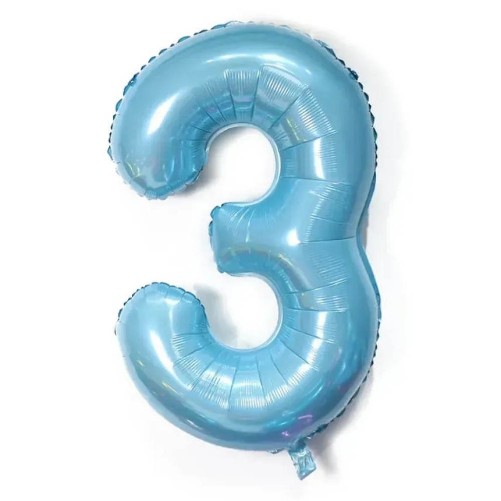 Фольгована цифра Китай під гелій (70 см) - "3" (блакитна) 12297