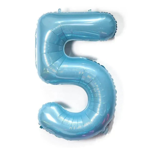 Фольгована цифра Китай під гелій (70 см) - "5" (блакитна) 12299
