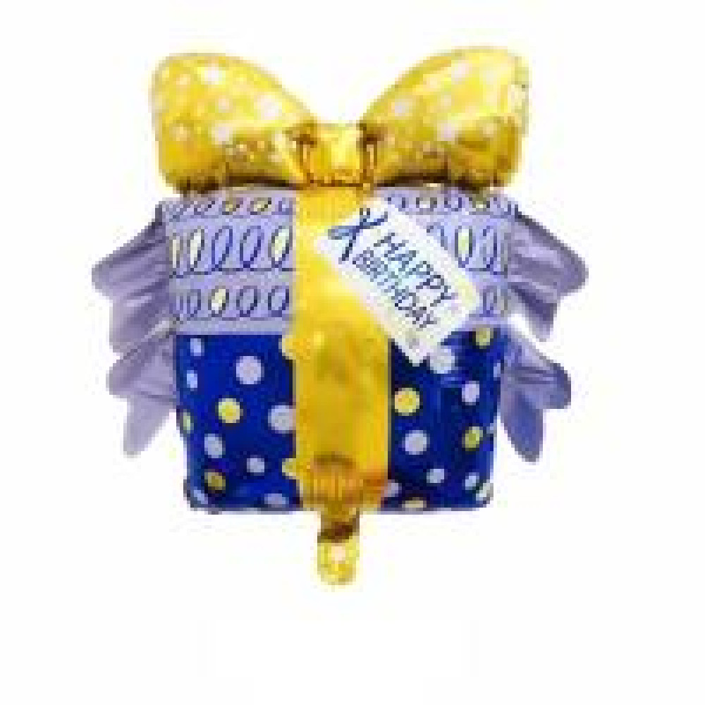 Фольгована фігура «Подарунок ліловий Happy Birthday»10312