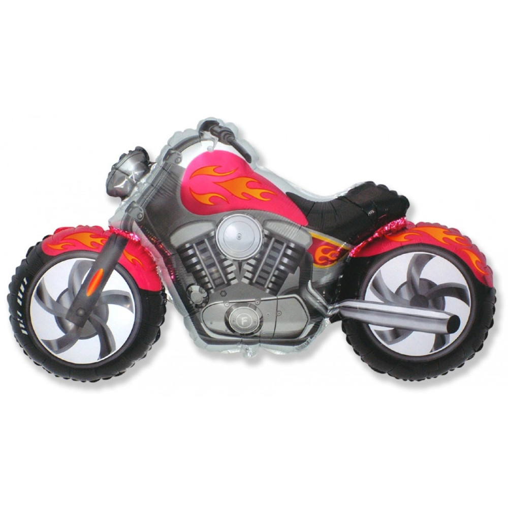 Фольгована кулька (фігура) Flexmetal Мотобайк, червоний 52"/115 см 12875