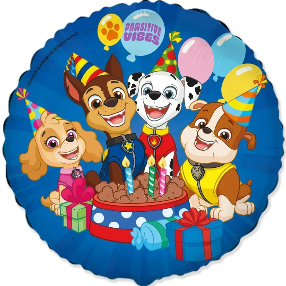 Фольгована кулька Flexmetal Коло Щенячий патруль на вечірці - Paw Patro 18" 16705