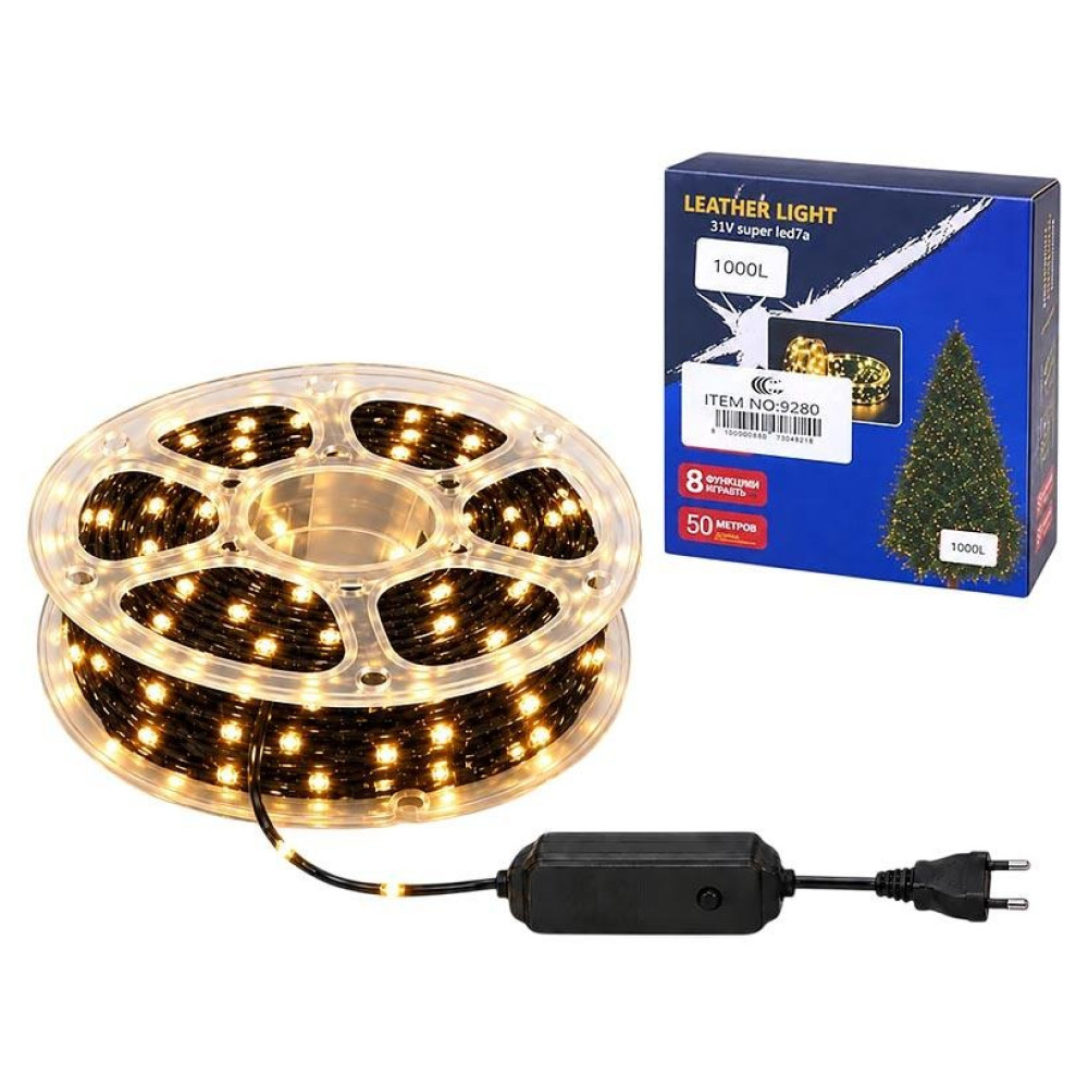 Гірлянда світлодіодна "Роса" 102м 1000 LED теплий білий, на котушці 9280-3 (116535)