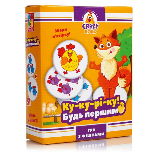 Гра настільна Vladi Toys розважальна Crazy Koko "Ку-ку-рі-ку!" VT8025-08 (укр)