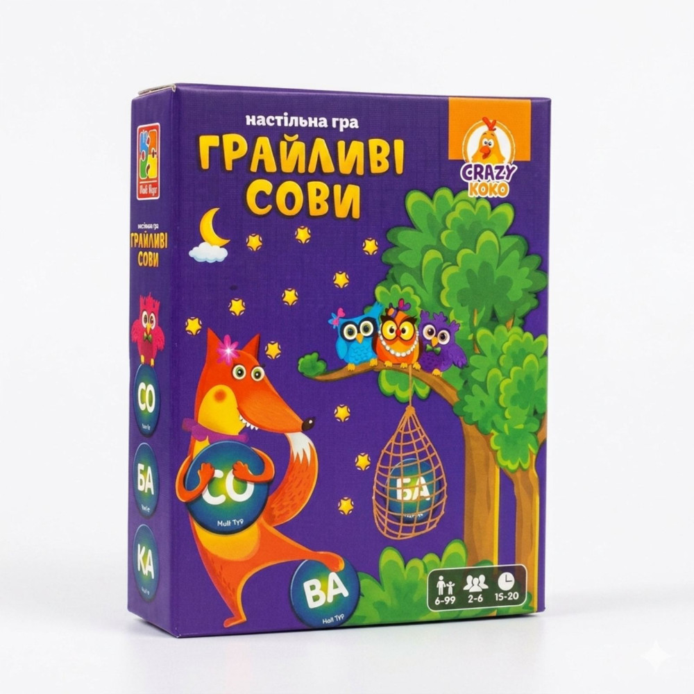 Гра настільна Vladi Toys розважальна. Грайливі сови. Бачу слово! VT8033-08
