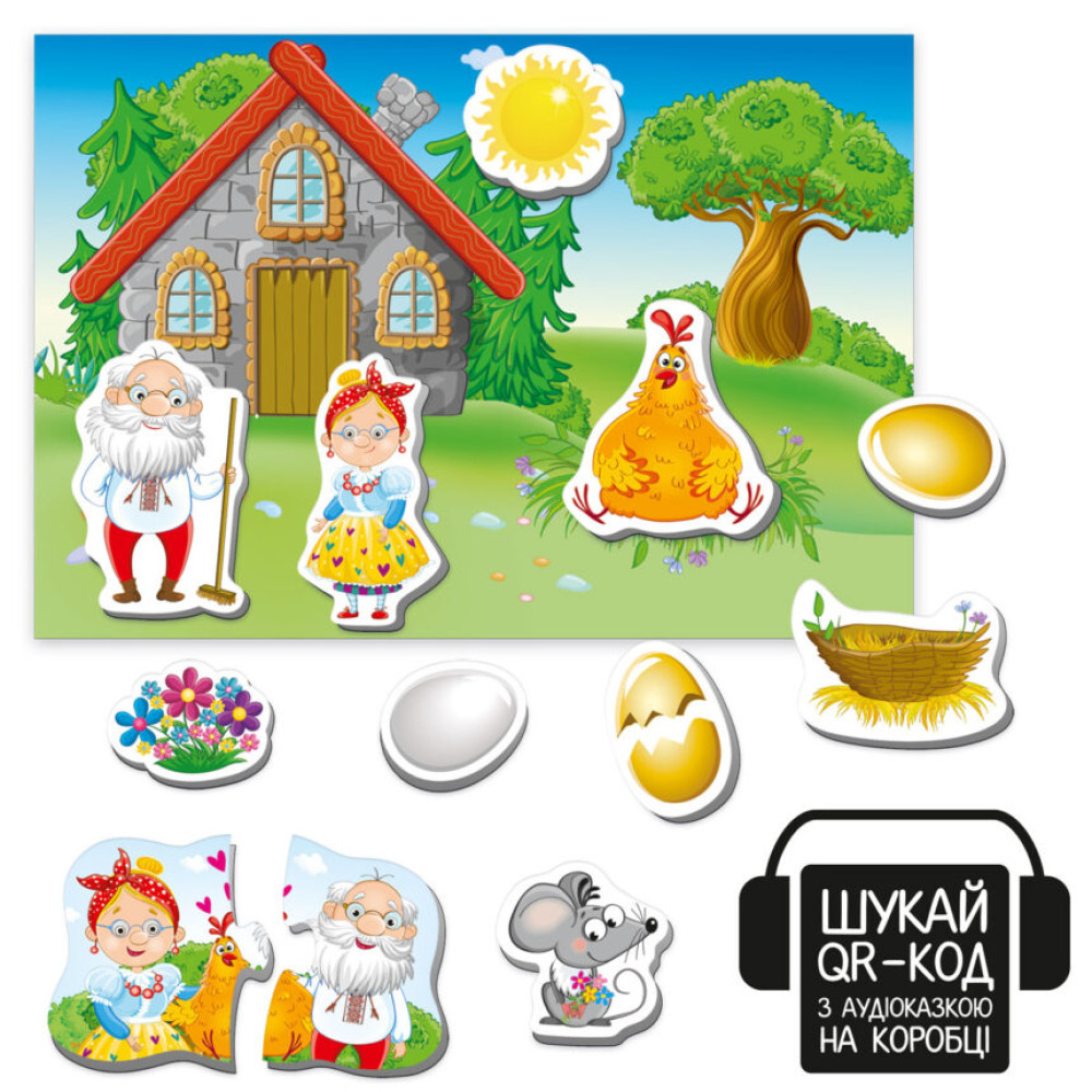 Гра розвиваюча Vladi Toys магнітний театр з аудіоказкою Казкові голоси "Курочка Ряба" VT3206-39