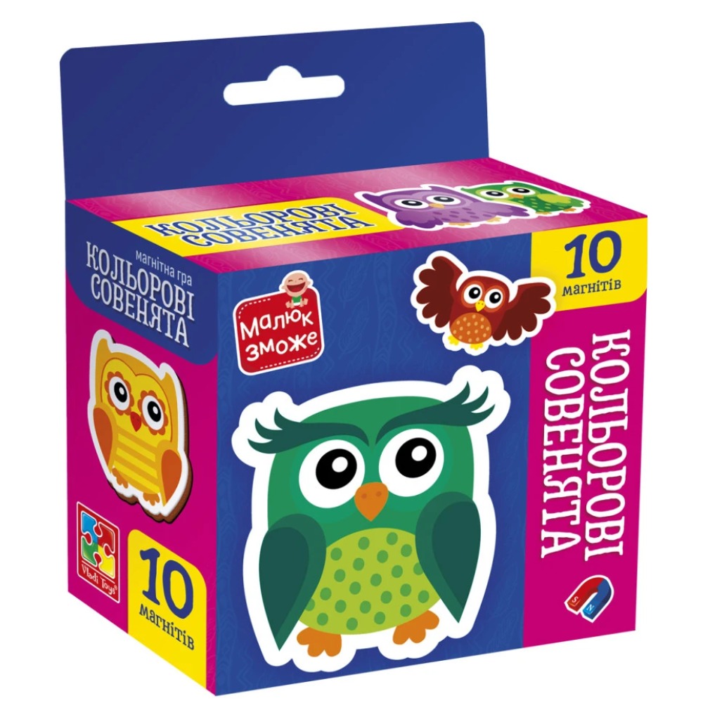 Гра розвиваюча Vladi Toys набір магнітів "Кольорові совенята" VT3106-38