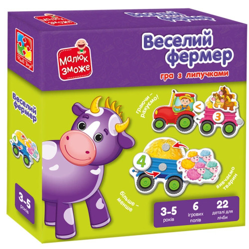 Гра розвиваюча Vladi Toys з липучками. "Веселий фермер". VT2100-13
