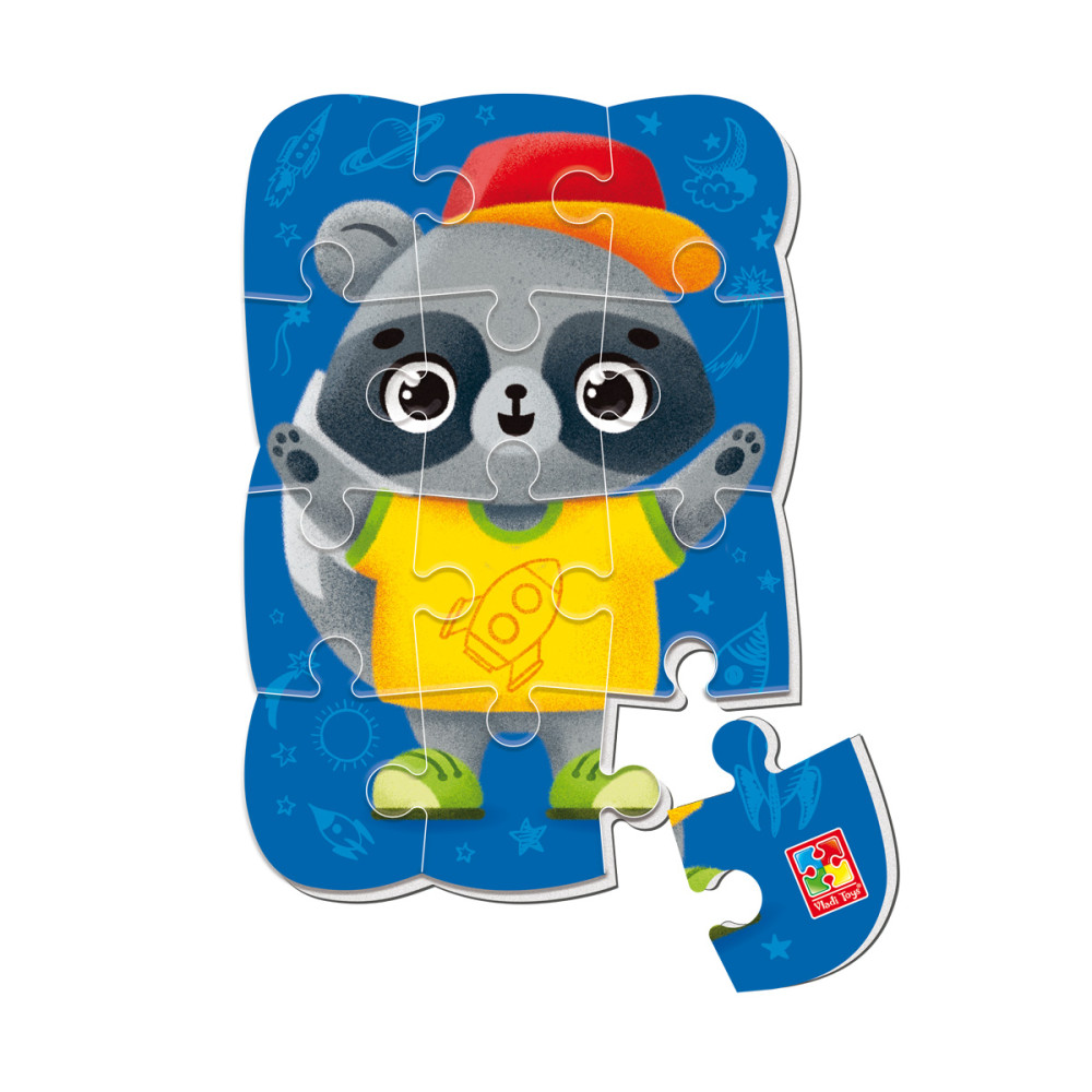 Гра розвиваюча Vladi Toys пазли м'які магнітні А5 Малюк зможе "Єнот" VT3205-91 (укр)