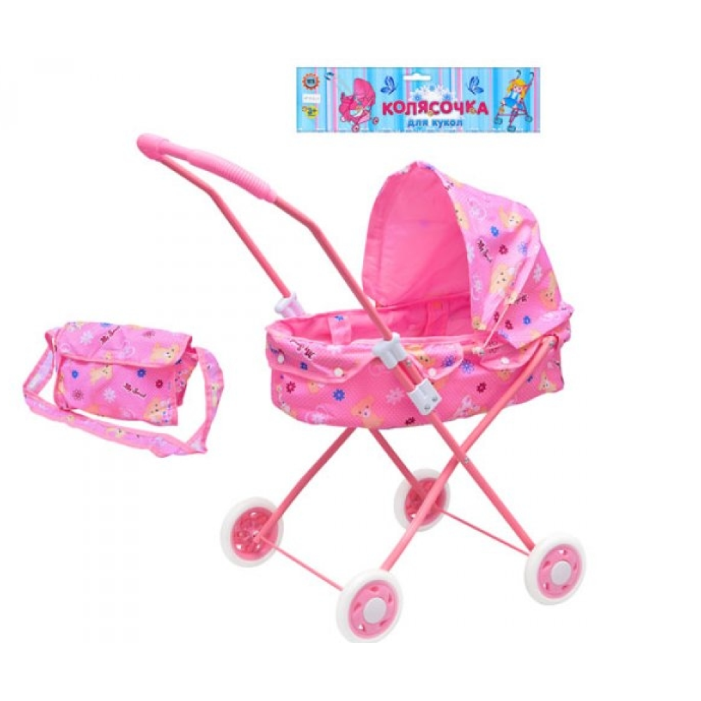 Коляска M0595 U/R (18шт) метал, класика, мет+тканина, сумка, в кульку, 64-29-9см