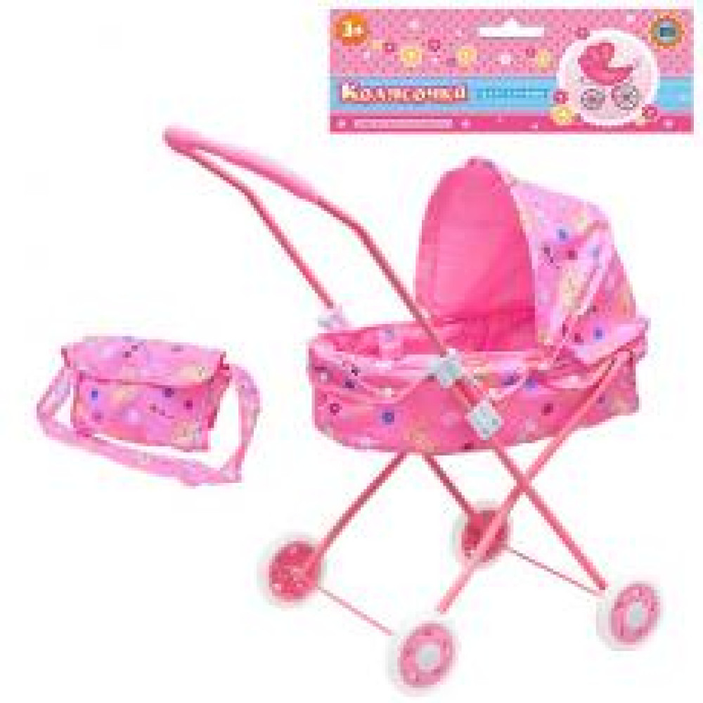 Коляска M0595 U/R (18шт) метал, класика, мет+тканина, сумка, в кульку, 64-29-9см