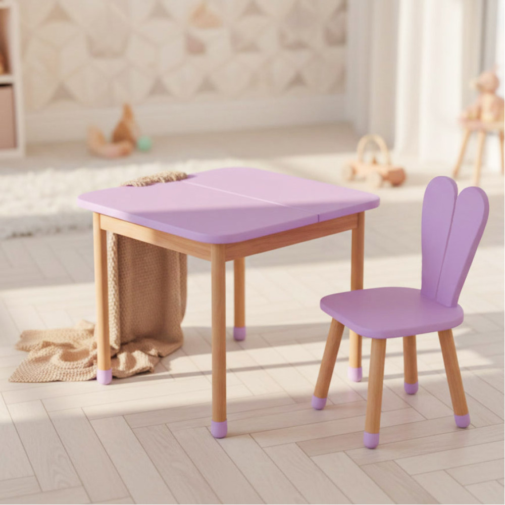 Комплект ARINWOOD Зайчик Box Фіолетовий (столик+стільчик) 04-025VIOLET-BOX