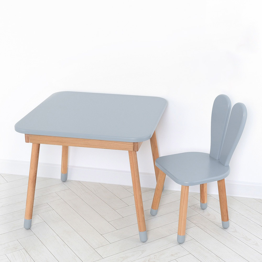Комплект ARINWOOD Зайчик Table з ящиком Сірий (столик + стілець) 04-025GREY-TABLE