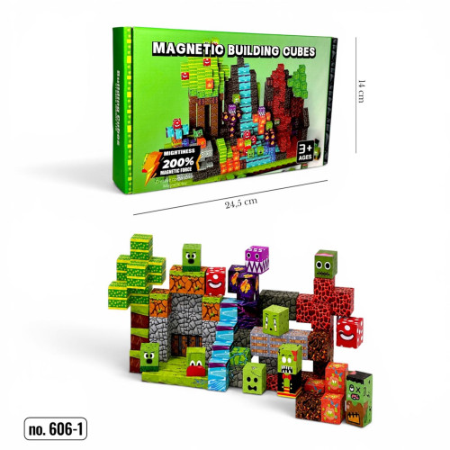 Конструктор магнітний MAGNETIC BUILDING CUBES 606-1 (100 ДЕТ)