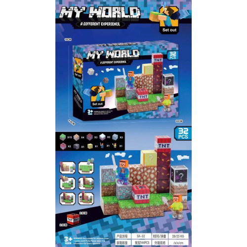 Конструктор магнітний "Minecraft", MK572 32дет