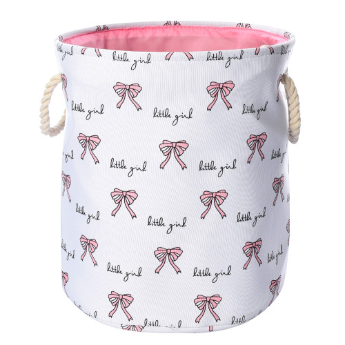 Корзина для игрушек MR 0613 (20шт) выс40-диам35см,бантик, 2корот. ручки, 1вид, в кульке,38-51-6см