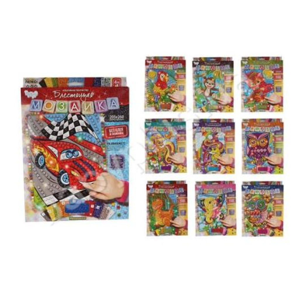 Креативна творчість "Блискуча мозаїка "Glitter Mosaic" с.4 (20)БМ-04-01,02,03,04,05...10