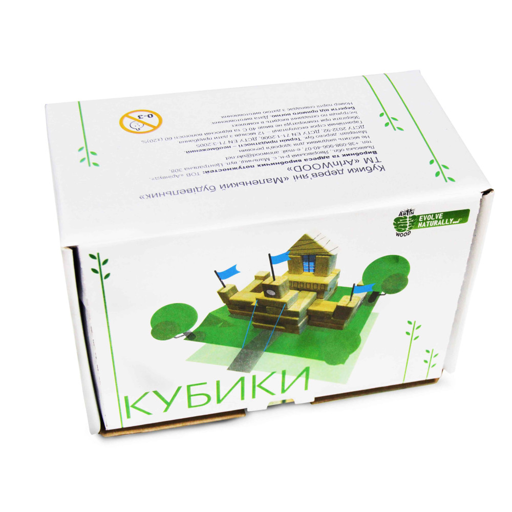 Кубики з дерева ARINWOOD Маленький будівельник 01-013