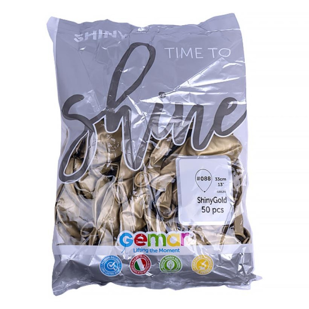 Кульки повітряні 13" (33см) 50шт ХРОМ "Золото" GB120/088 128802 (105805)