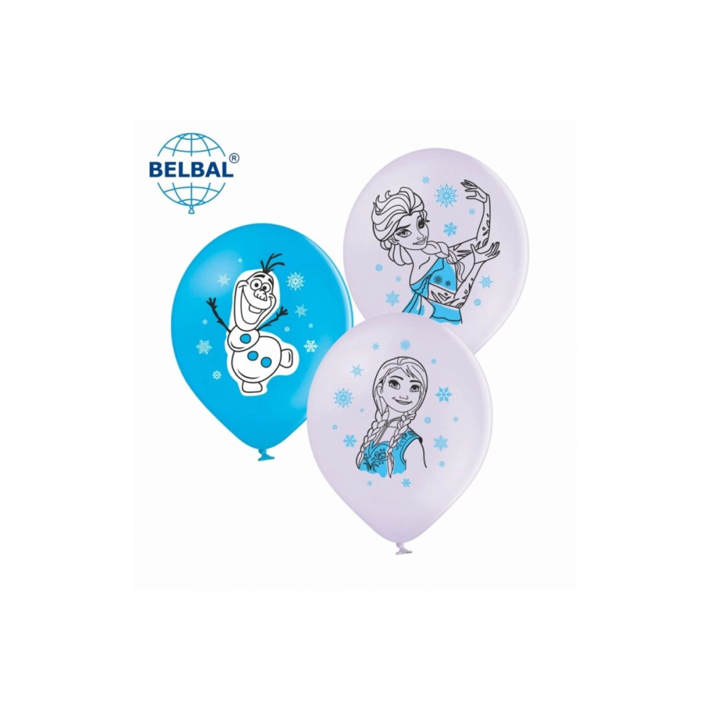 Латексні кульки Belbal Ельза та Анна, мікс, білий, блакитний 30 см 12" (25 шт)