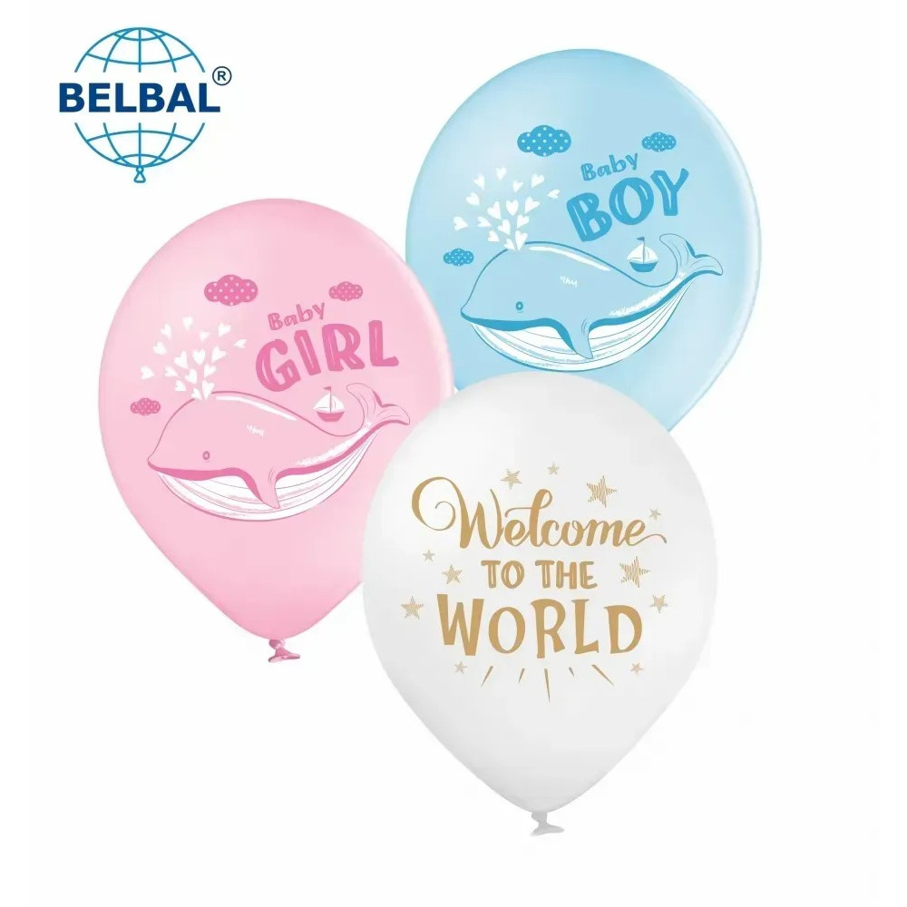 Латексні кульки Belbal "Welcome to the world", кіти, мікс 30 см 12" (25 шт.) 16658