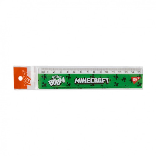 Лінійка Yes Minecraft Boom 15 см (370680)