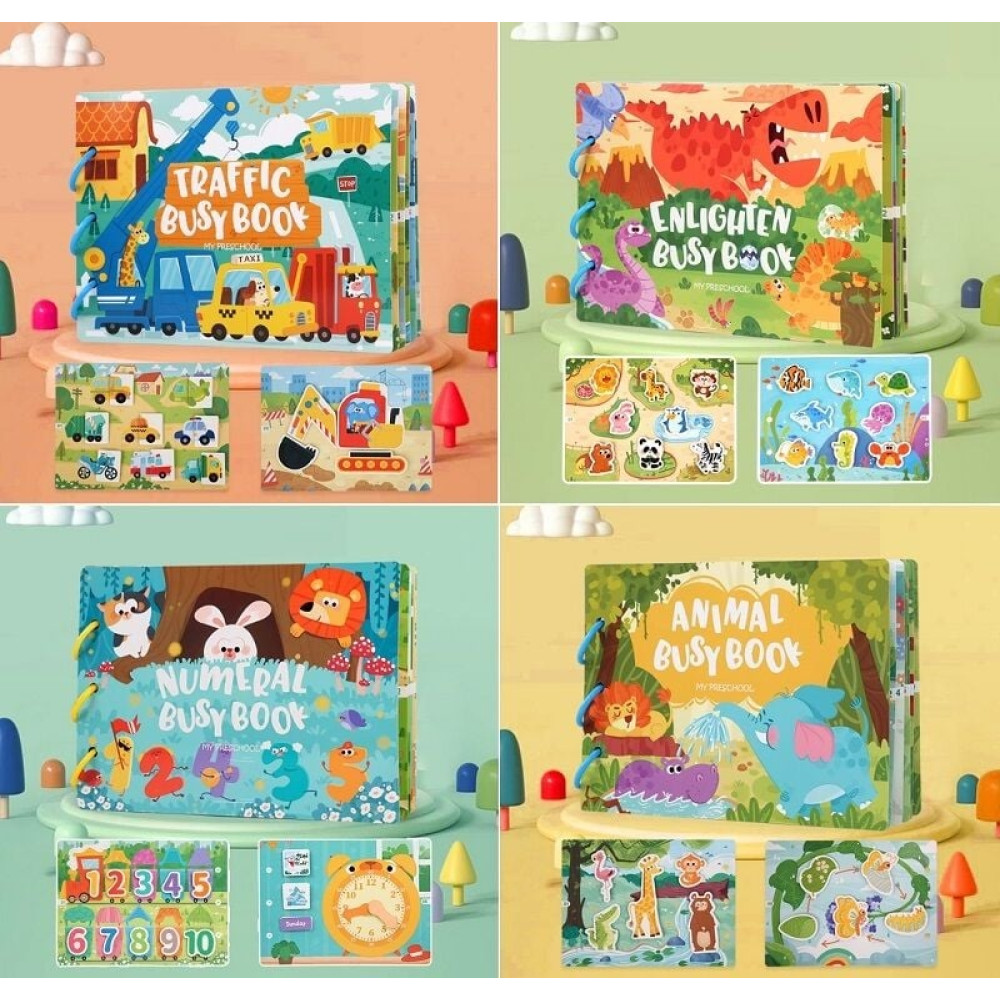 Логічна книжка C 73244 (36) 10 сторінок із завданнями, знімні кільця, липучки, в коробці,