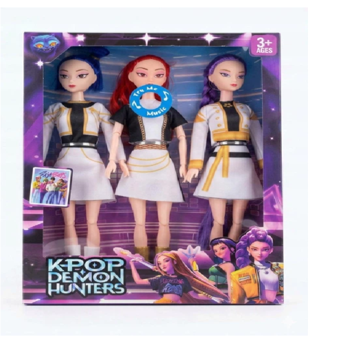 Лялька в коробці   Kpop Demon Hunters 3ШТ В НАБОРІ6067