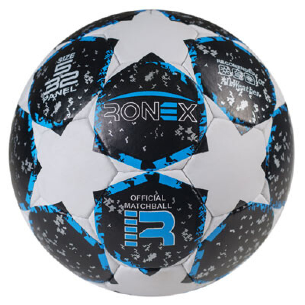М'яч футбольний Grippy Ronex AD/F5 чорн/син (388-395) RXG-F5B