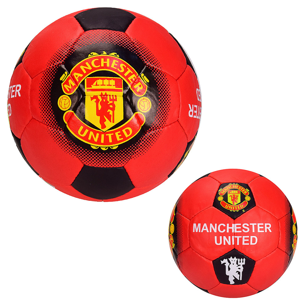 М'яч футбольний арт. FP087 (30шт)   MANCHESTER UNITED №5, PU 420 грам, 32 панелі,Пакістан,сітка+голка в комплекті