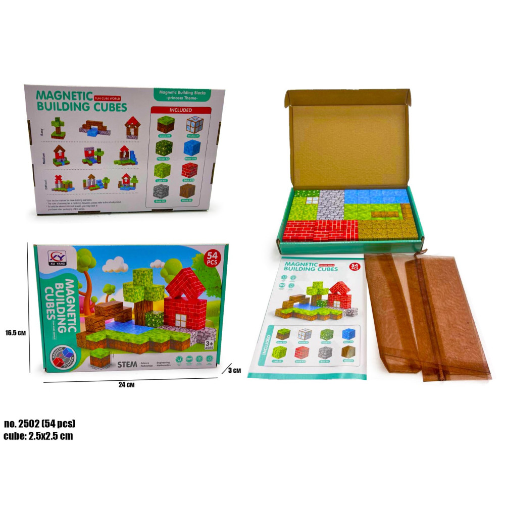 МАГНІТНИЙ КОНСТРУКТОР БЛОКИ MINECRAFT 2502 (54 дет)
