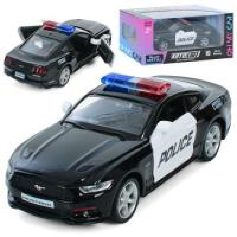 Машина AS-3136 (48шт) АвтоСвіт, Ford Mustang, метал, інерц, поліція, 12см, відчиняються двері, гумові колеса, в кор-ці, 15,5-7-7см