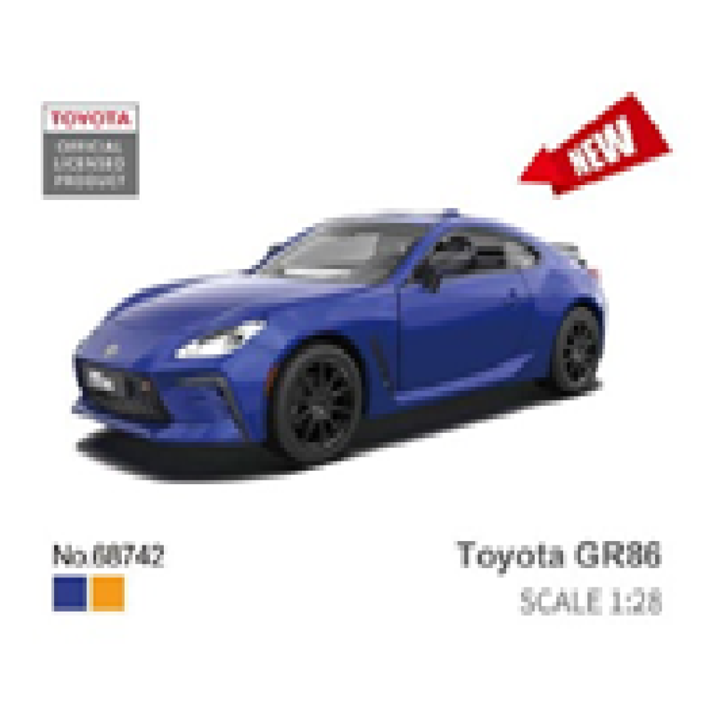 Машина мет. АВТОПРОМ арт. 68742 (48шт/2)  1:28 Toyota GR86, батар,світло,звук,відкр.двері,кор. 18*9*8см