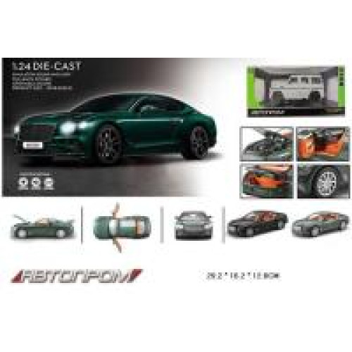Машина мет. АВТОПРОМ арт. AP7715 (12шт) 1:24,3 кольори, батар, світ., звук, двері відкр., в короб.29*16*12,6см