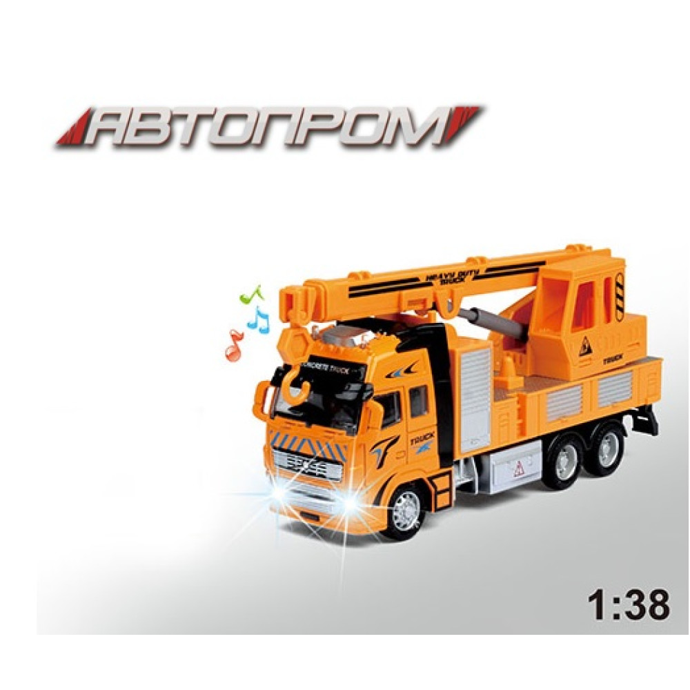 Машина мет. АВТОПРОМ арт. AP7512D (48шт/2) 1:38,кран,батар.,світ.,звук,короб.25,5*12*9см