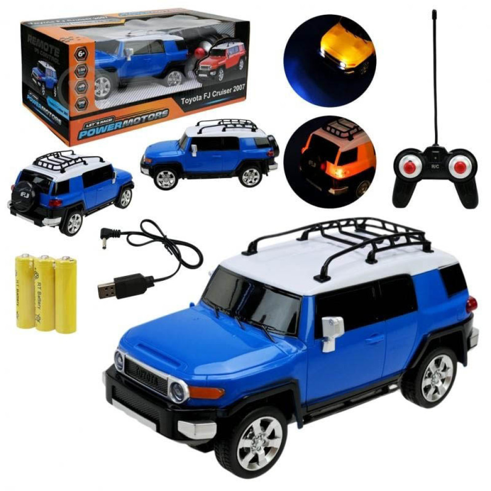 Машина р/к PM2407 BLUE (24шт),"POWERMOTORS",1:24 TOYOTA FJ CRUISER,синiй колiр, акум., у кор.26,5*14*10,5см.