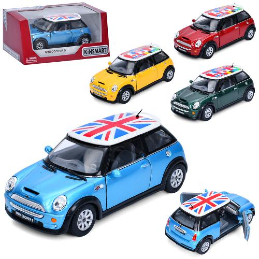 Машинка KT 5059 WF Cooper (24шт) металл, инер-я,1:32, 12,5см,откр.дв, рез.колеса, 2вида, в кор-ке, 16-7-8см