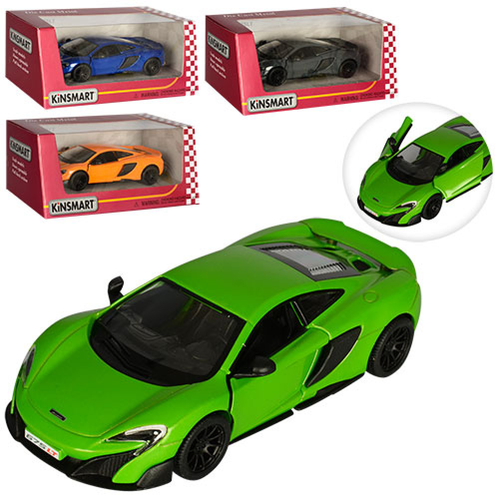 Машинка KT5392W (24шт) McLaren 675LT металл, инер-я, 12см, открыв. двери, 4цвета, в кор-ке, 16-7-8см