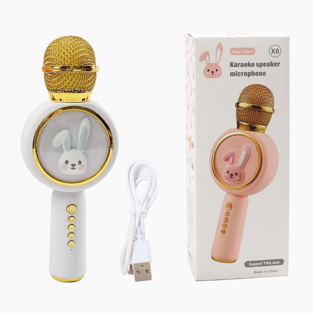 Мікрофон C 72101 (60) зміна голосу, Bluetooth, підсвічування, регулювання гучності,  Type-C кабель, в коробці