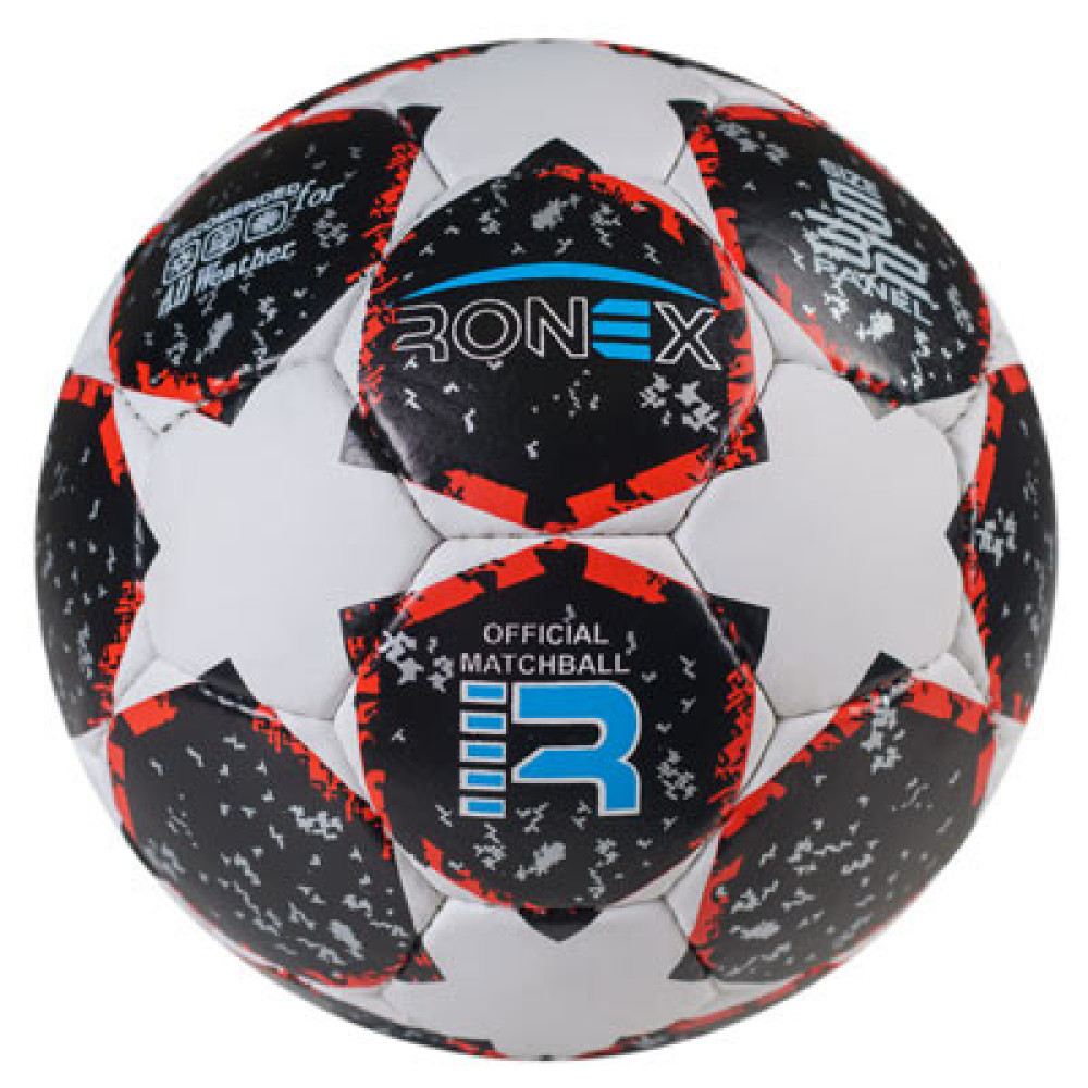 М'яч футбольний Grippy Ronex AD/F5, чорний/червоний. RXG-F5BK
