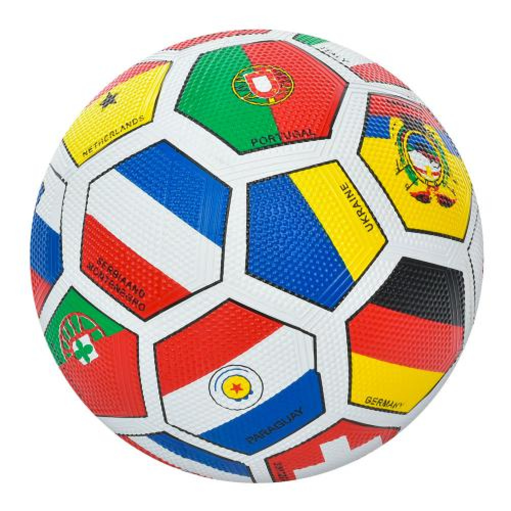 Мяч футбольний VA 0004-1 (30шт) розмір 5, гума, Grain зернистий, 430-450г, прапори, в кульку