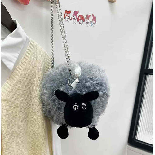 М'яка іграшка-сумка на ланцюжку Баранчик сірий, 26*20см Bag20, ТМ Dreamtoys