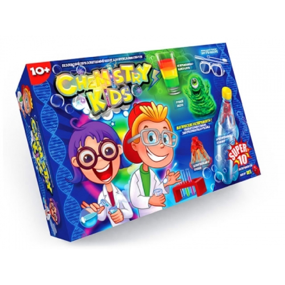 Набір для проведення дослідів "CHEMISTRY KIDS" укр. (4шт), CHK-01-01U,02U,03U,04U
