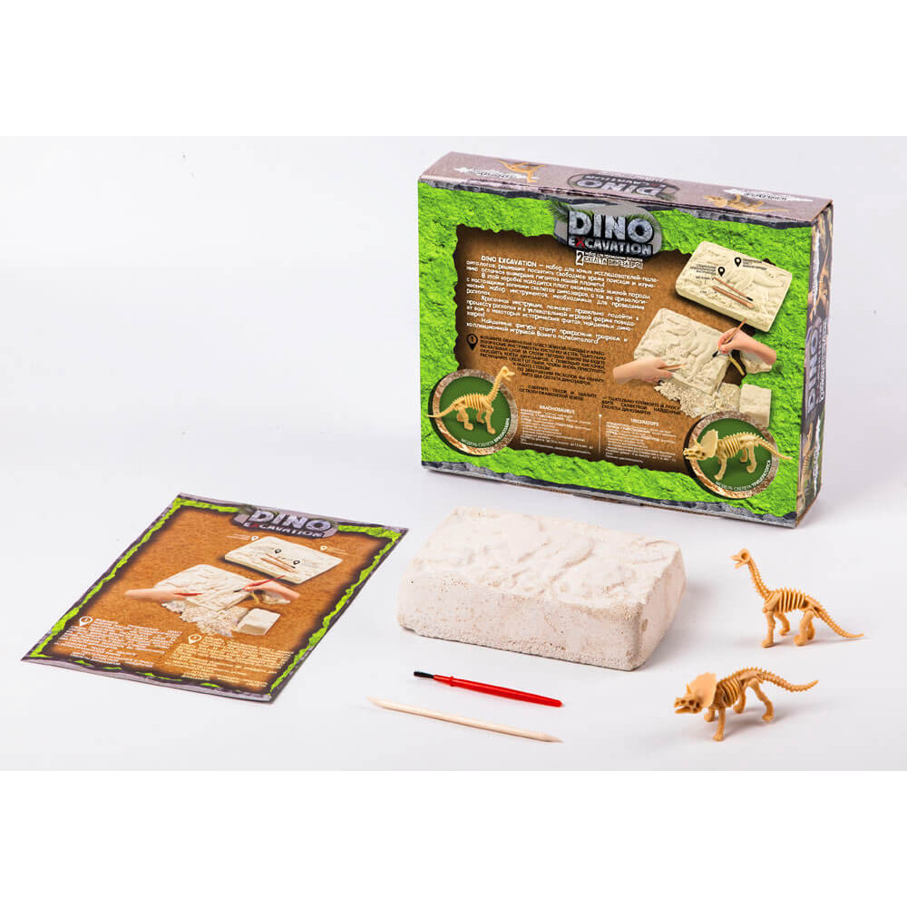 Набір для проведення розкопок "DINO EXCAVATION" динозаври укр.(6шт), DEX-01-04,05,06