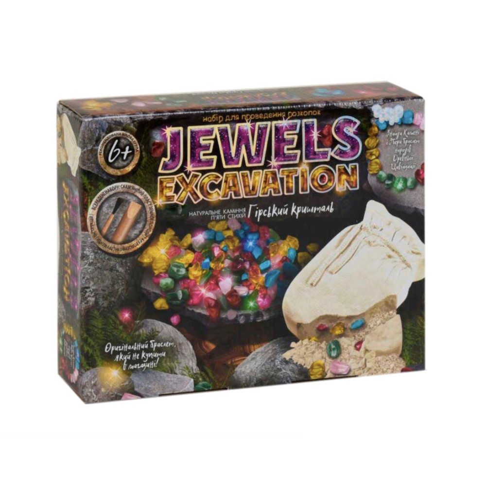 Набір для проведення розкопок "JEWELS EXCAVATION" камні укр.(6) JEX-01-02