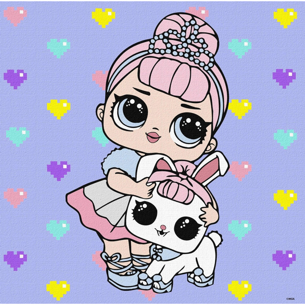 Набір для розпису по номерах для дітей "L.O.L. Surprise! TroopSurprise Crystal Queen With Crystal Bunny" 40х40 см KHO6289