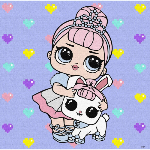 Набір для розпису по номерах для дітей "L.O.L. Surprise! TroopSurprise Crystal Queen With Crystal Bunny" 40х40 см KHO6289
