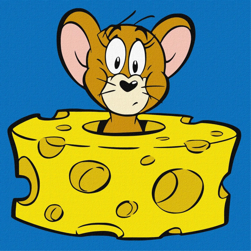Набір для розпису по номерах для дітей WB "Tom and Jerry: Любитель сиру" 25х25см KHO1371