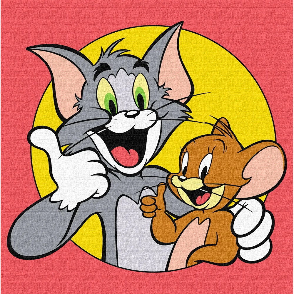 Набір для розпису по номерах для дітей WB "Tom and Jerry: Разом веселіше" 25х25см KHO1370