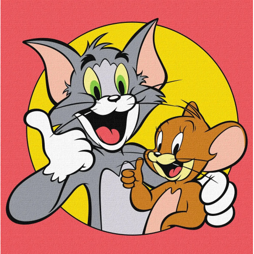 Набір для розпису по номерах для дітей WB "Tom and Jerry: Разом веселіше" 25х25см KHO1370