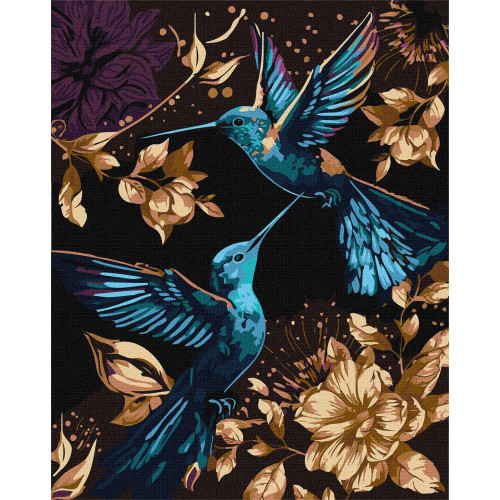 Набір для розпису по номерах "Танець у повітрі з фарбами металік extra" 40х50см KHO6592